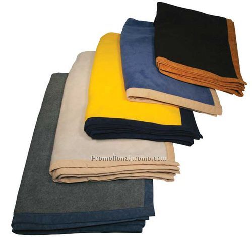Fleece Blankets with Faux Suede Border