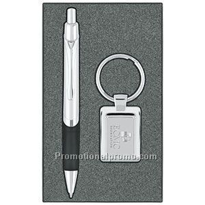Key Tag/Metallic Ballpoint Pen Gift Set