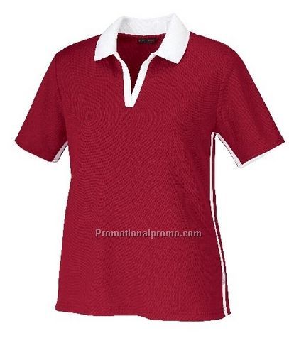 LADIES' POLYESTER PIQUE COLOR-BLOCK POLO