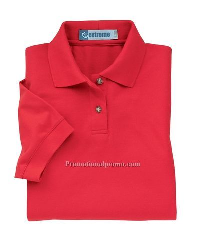 LADIES37408100% COTTON PIQUE POLO - White