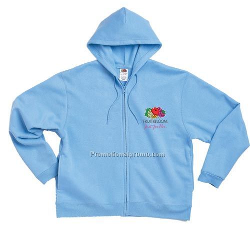 LADIES37408FULL ZIPPERED HOODED SWEATSHIRT