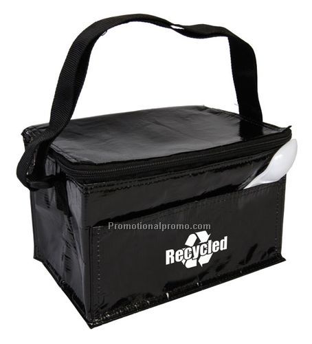 Laminated 6 Can Cooler - Black