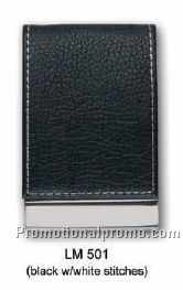 Leatherette-Black w/white stitches