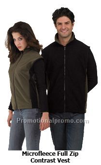 Microfleece Full Zip Contrast Vest