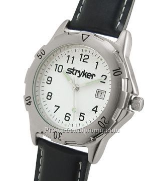 Muscular - Gent's sporty watch, leather strap