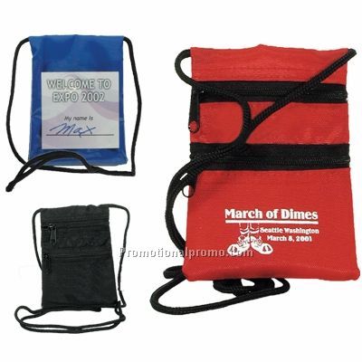 NECK WALLET / BADGE HOLDER WITH NECK CORD