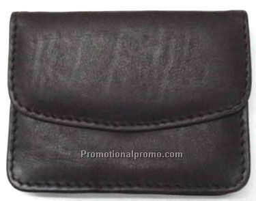 New! 2-Flap Business Card Holder - Stonewash Cowhide