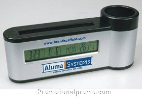 PEN HOLDER WITH DIGITAL CALENDAR/CLOCK & THERMOMETER