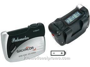 Pedometer with safety led light