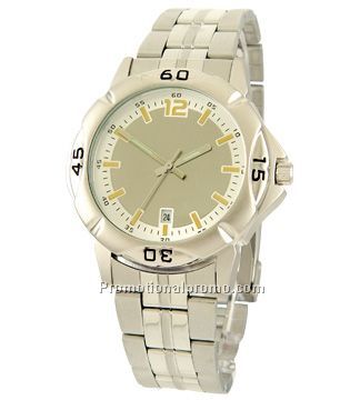 Raft - Gent's silver watch with matching color metal bracelet