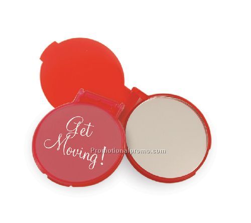 Red Cosmetic Round Mirror