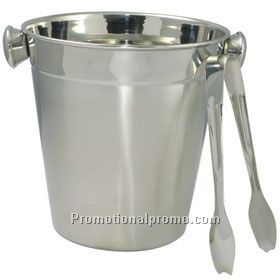 STAINLESS ICE BUCKET WITH TONGS