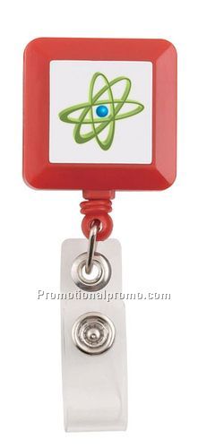 Square retractable badge reels - Label