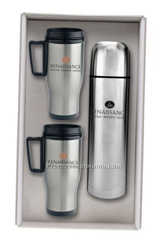 Stainless Steel Deluxe Mug Gift Set