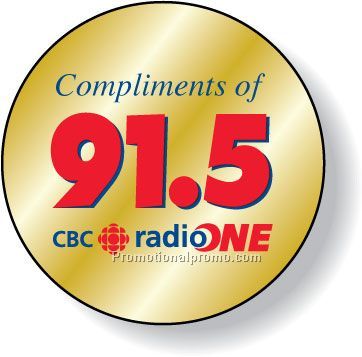 Stock Shape Brite Gold Foil Paper Roll Labels - Round