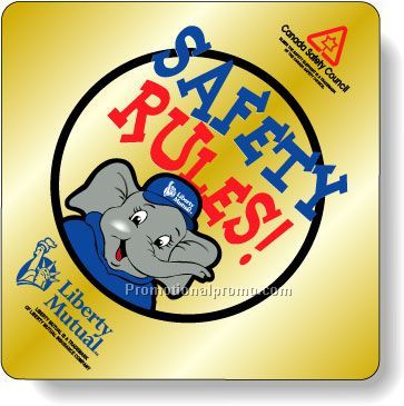 Stock Shape Brite Gold Foil Paper Roll Labels - Square with round corners