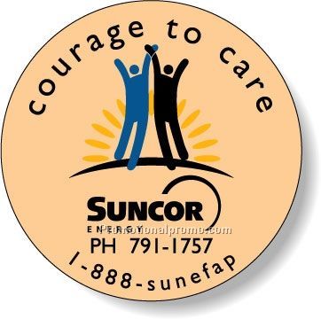 Stock Shape Fluorescent Orange Roll Labels - Round