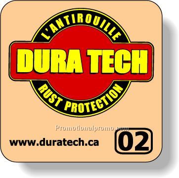 Stock Shape Fluorescent Orange Roll Labels - Square with round corners