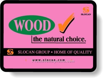 Stock Shape Fluorescent Pink Roll Labels - Rectangle with round corners