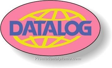 Stock Shape Fluorescent Red Roll Labels - Oval