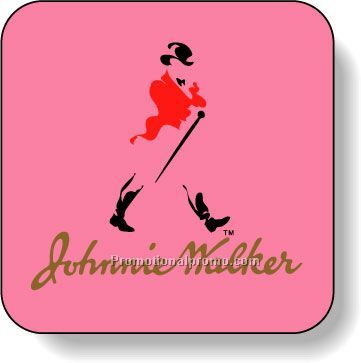 Stock Shape Fluorescent Red Roll Labels - Square with round corners