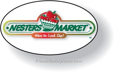 Stock Shape White Gloss Roll Labels for indoor use - Oval