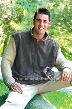 Suede Trim Fleece Vest