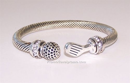 Twisted rope style bracelet with crystals - with crystals - lead free!