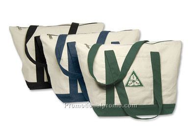 Two tone tote natural / green