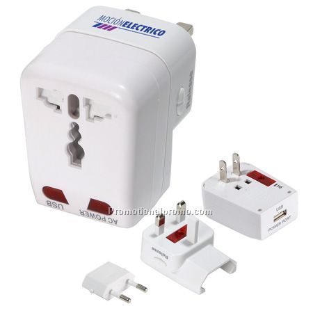 UNIVERSAL TRAVEL ADAPTER WITH USB CHARGE