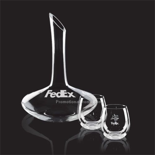 Vinery Carafe & 2 Stemless Wine