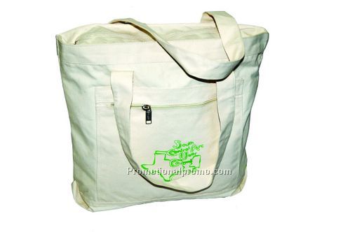 ZIPPERED TOTE natural