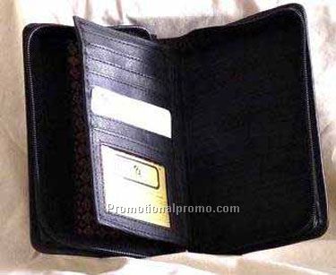 Zippered Bi-fold PALMTOP holder / Stonewash Cowhide