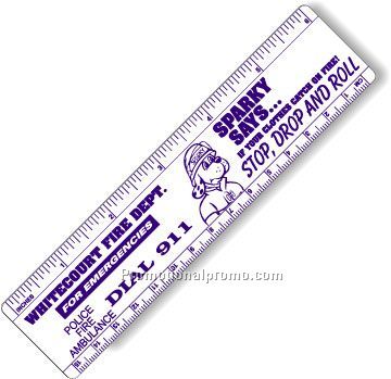 .040 White Matte Styrene Plastic 6" Rulers / with round corners