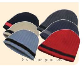 Acrylic Knit Toque/Full Fleece Lining/Single Stripe