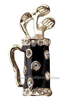 Black/Gold golf bag w/crystal