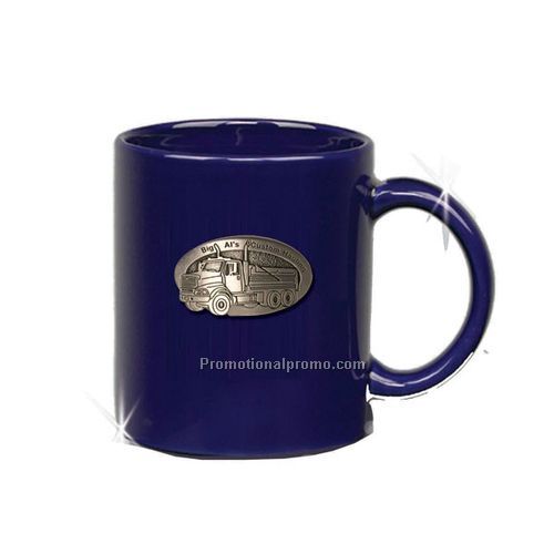 Blue C-Handle mug with Deep etch