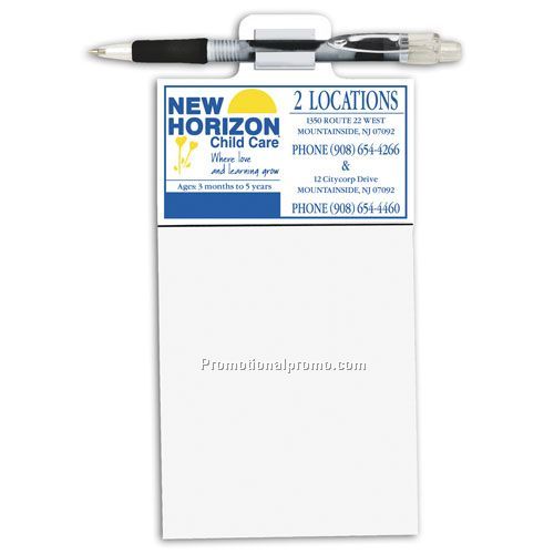 Business Card with Pen & Clip Blank Pad