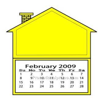 CALENDAR CUTIE HOUSE Deluxe Molded 2-7/8 x 2-3/4 Magnet or Adhesive Back
