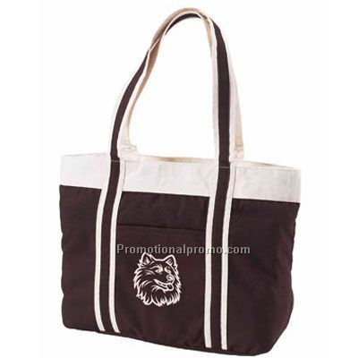 Canvas School Bag - Brown/Printed