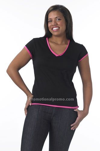 Cap Sleeve V-Neck, Sleeve and Hem Inserts