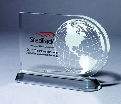 Clear Medium Globe Award with Laser Imprint