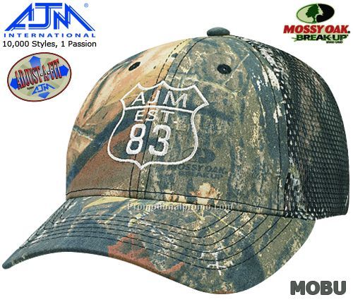 Constructed Contour Adjust-A-Fit Camouflage Style. Licensed Camouflage Brushed Polycotton/Polyester Honeycomb Mesh, 6 Panel Caps