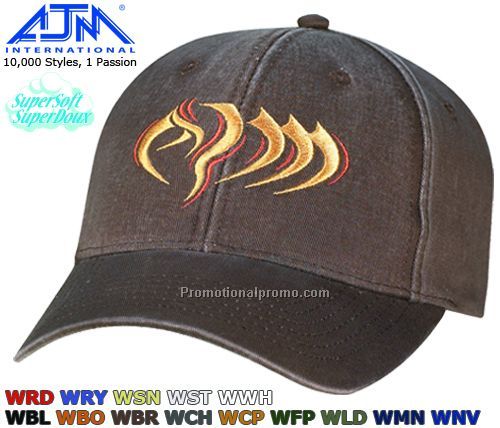 Constructed Contour Style. Enzyme Washed Chino Twill, 6 Panel Caps