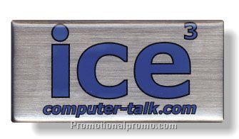 Custom Shape Brushed Aluminum Polyester Decals / with clear UV stabilized polyurethane domeing