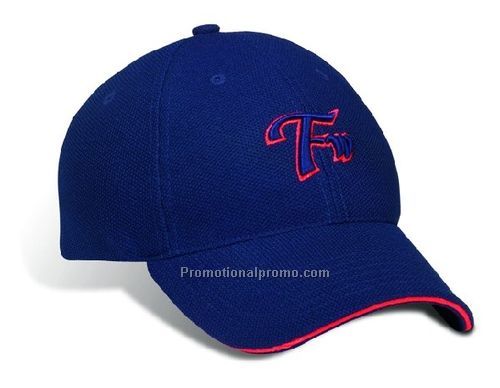 FERST-FIT39212 Semi-Low Fit, Elastic Woven Mesh, Fitted Cap, Contrasting Sandwich Peak