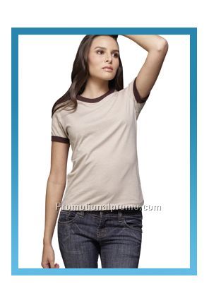 HEATHER SHORT SLEEVE RINGER T-SHIRT