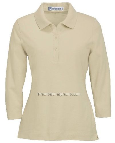LADIES374083/4 SLEEVE STRETCH JERSEY POLO