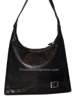 Ladies Sleek Hobo Bag Front Buckle / Stonewash Cowhide