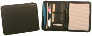 Legal Size zippered leather-look Padfolio
